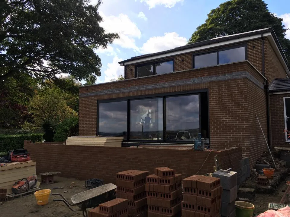 a brick house with a lot of windows